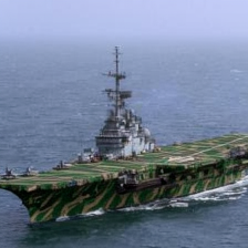 Aircraft carrier with a camouflage pattern